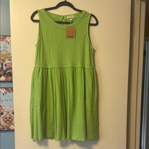 Green Sleeveless Kids Dress